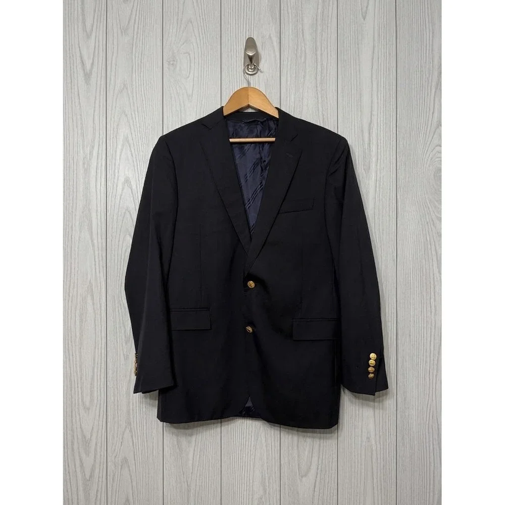 Brooks Brothers 1818 Regent Blazer Navy Wool 41R  Gold Button Sport Coat Mens